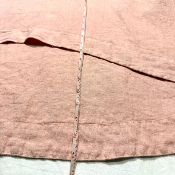 Magic Linen Royal Toscana Asymmetrical Sleeveless Pink Oversized Dress Pockets S - Picture 10 of 10
